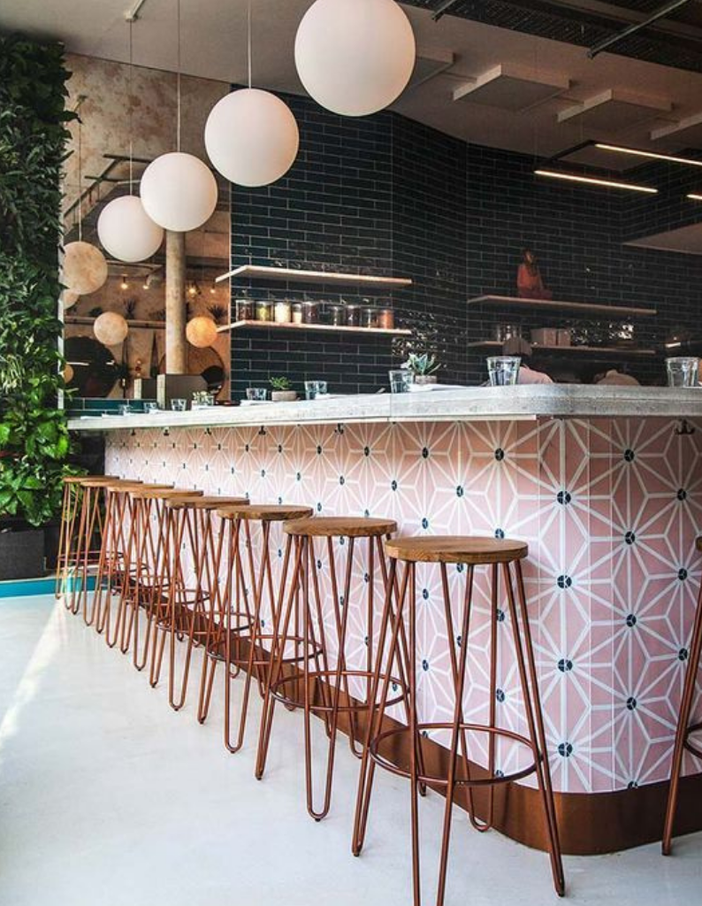 Bar Önü Seramik-13-  Bar Önü 20x20 Acık Pembe Çini Kaplama, Wow Tile Ceramic, Banko Önü Oluklu Çini Seramik Modelleri, Mimari Çözümlerin Ortak Noktası Doku Seramik